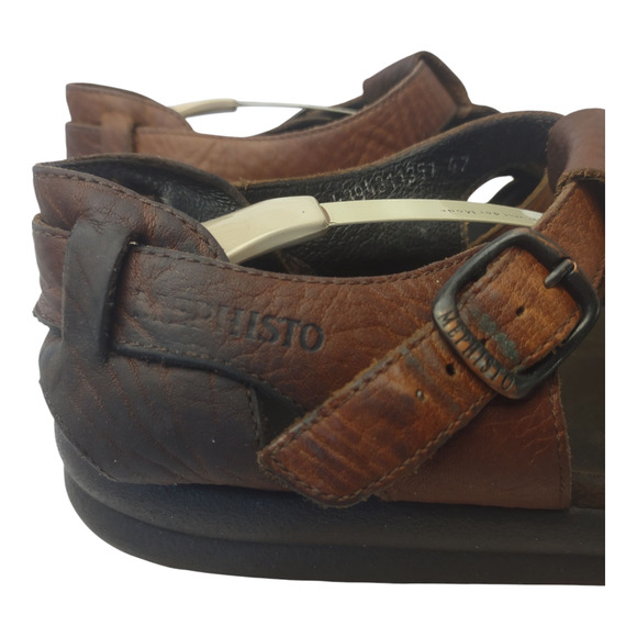 Mephisto Brown Pebble Leather Fishermen Sandals Size 13 Casual Outdoors EU 47 - Picture 7 of 11